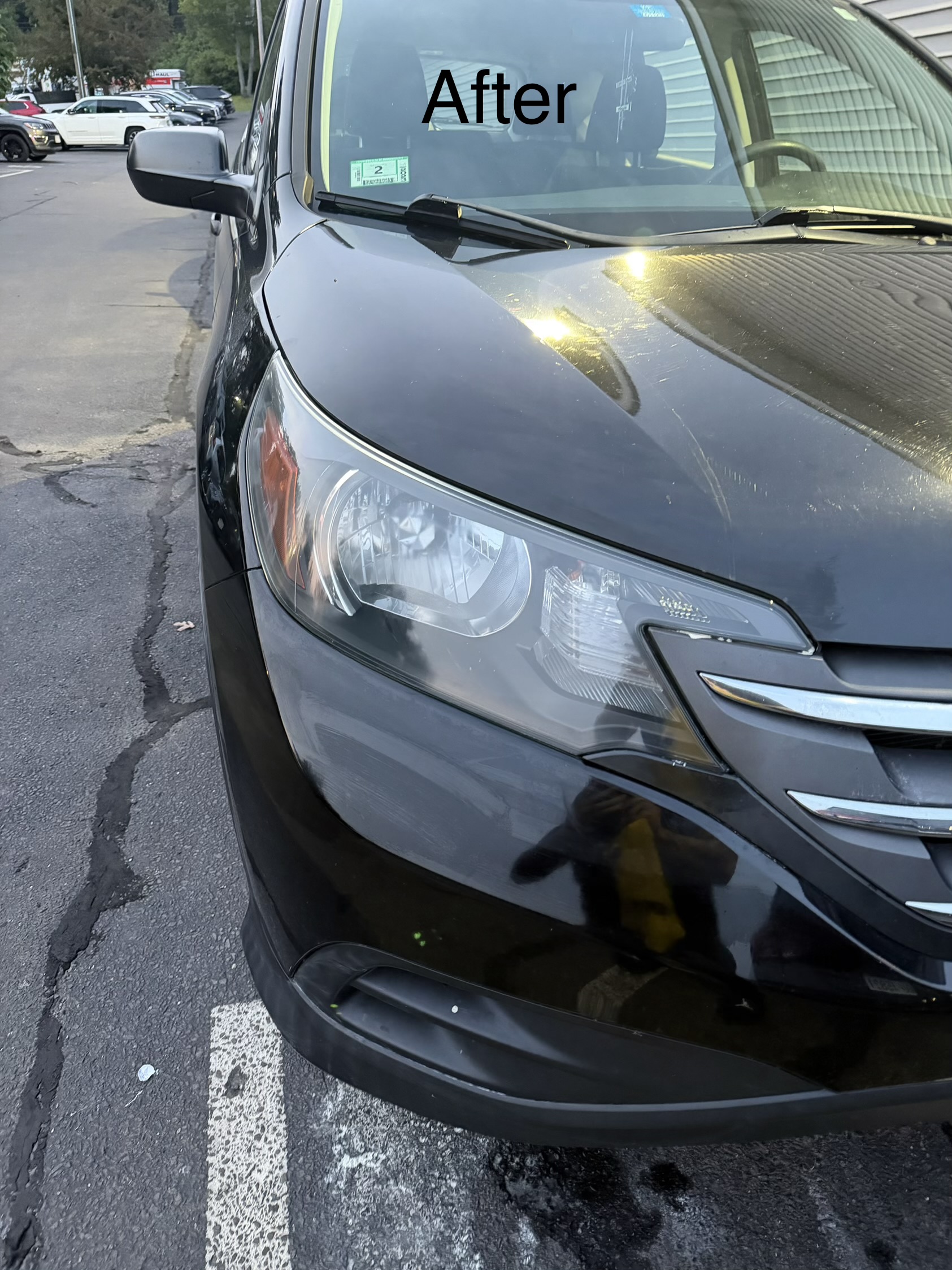 Honda CR-V headlight after restoration