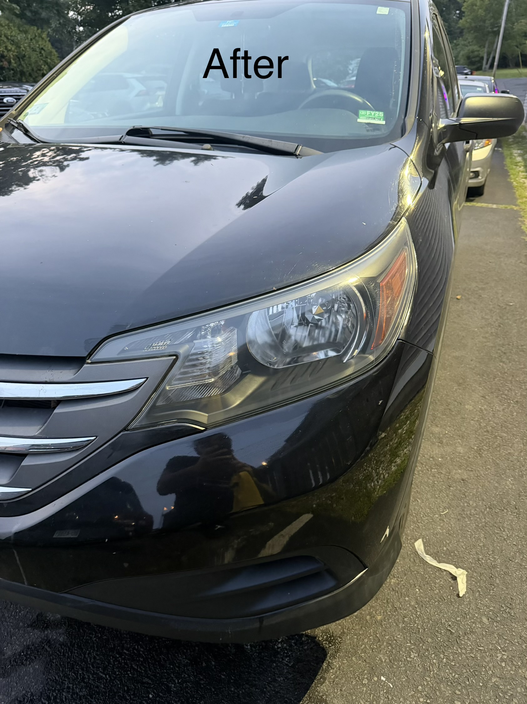 Honda CR-V headlight after restoration