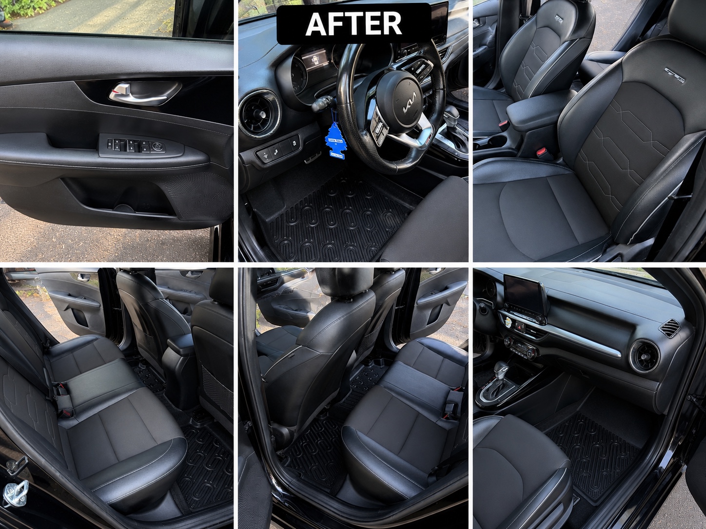 Kia interior after detailing