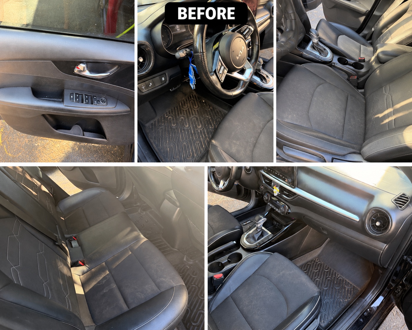 Kia interior before detailing
